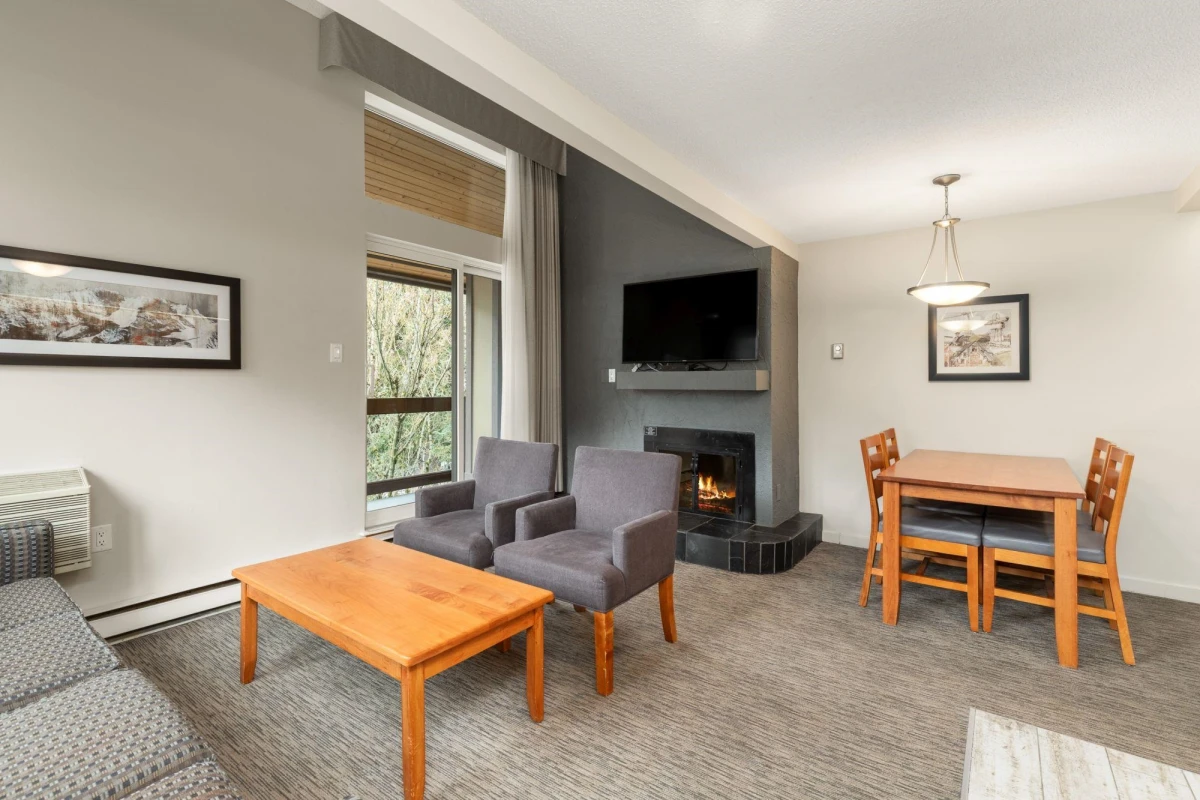Living Room Photo of 310 4420 Sundial Place, Whistler, BC