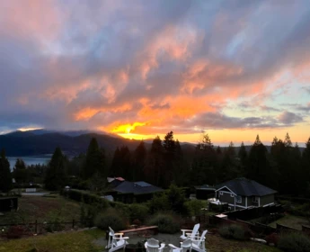Aerial View of 605 Woodland Avenue, Gibsons, BC