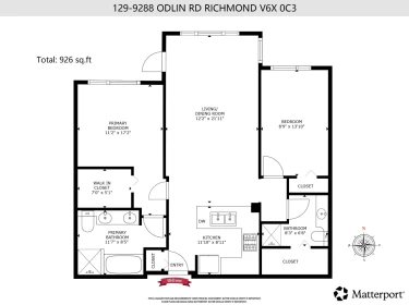 Basement Recreation Room Photo of 129 9288 Odlin Road, Richmond, BC