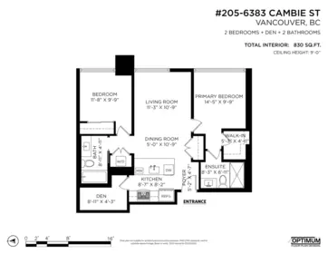Bedroom 2 Photo of 205 6383 Cambie Street, Vancouver, BC