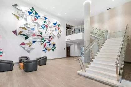 Aerial View of 2303 1550 Fern Street, North Vancouver, BC