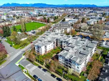 Aerial View of 308 5430 201 Street, Langley, BC