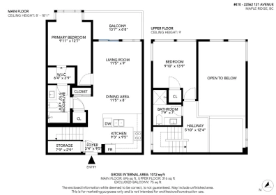 Aerial View of 410 22562 121 Avenue, Maple Ridge, BC
