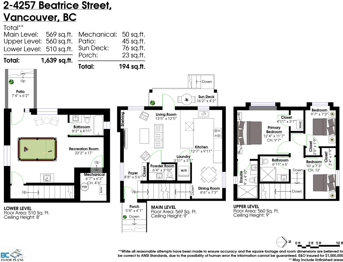 Living Room Photo of 2 4257 Beatrice Street, Vancouver, BC