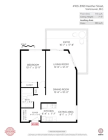 Basement Recreation Room Photo of 103 3353 Heather Street, Vancouver, BC