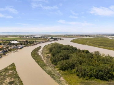 Aerial View of 4504 W River Road Road, Delta, BC