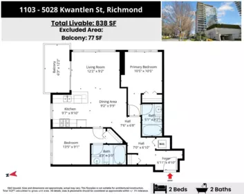 Outdoor Deck Photo of 1103 5028 Kwantlen Street, Richmond, BC