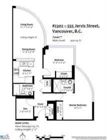2302 555 Jervis Street, Vancouver, BC