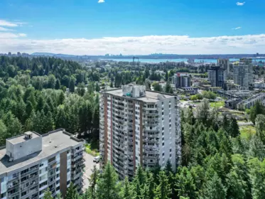 Aerial View of 208 2024 Fullerton Avenue, North Vancouver, BC