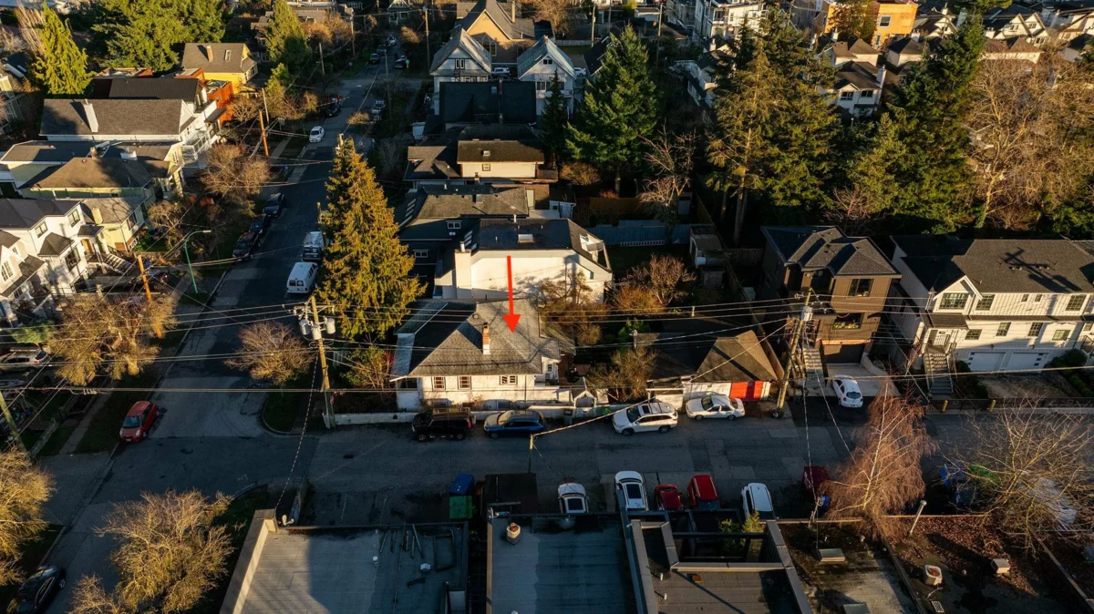 Aerial View of 228 E 26th Avenue, Vancouver, BC