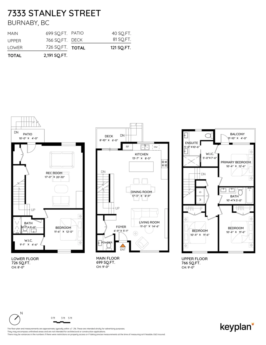 Exterior Rear Photo of 2 7333 Stanley Street, Burnaby, BC