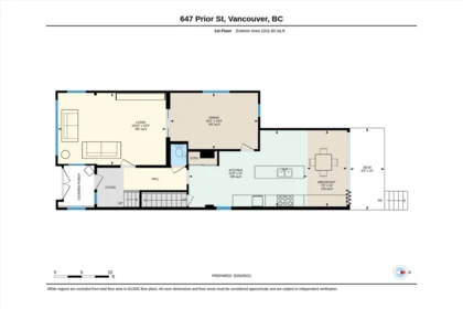 Aerial View of 647 Prior Street, Vancouver, BC