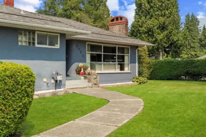 Aerial View of 3455 Highland Boulevard, North Vancouver, BC