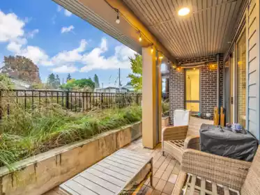 Outdoor Deck Photo of 102 735 Anskar Court, Coquitlam, BC