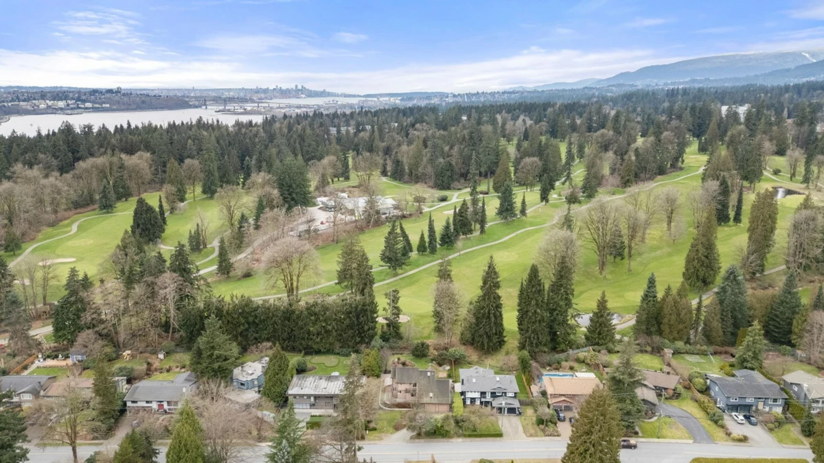 Aerial View of 667 Fairway Drive, North Vancouver, BC
