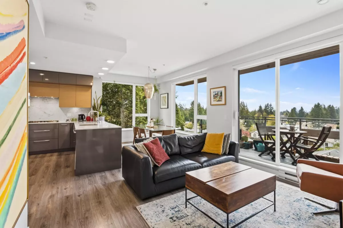 Living Room Photo of 407 1327 Draycott Road, North Vancouver, BC