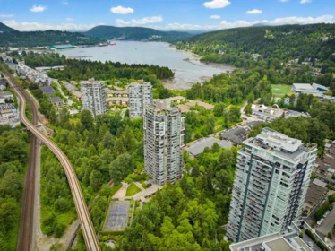Aerial View of 1707 301 Capilano Road, Port Moody, BC