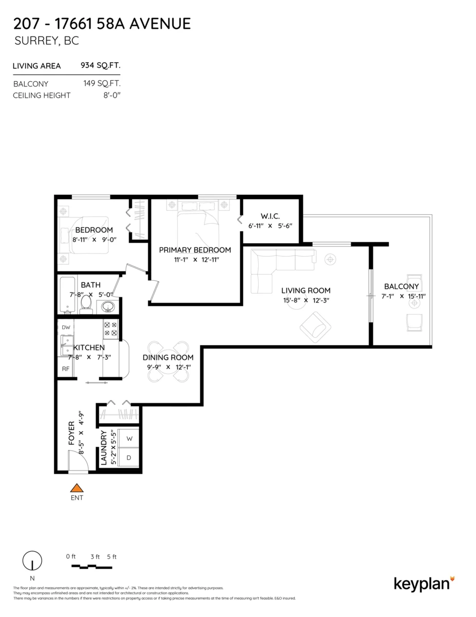 Living Room Photo of 207 17661 58a Avenue, Surrey, BC