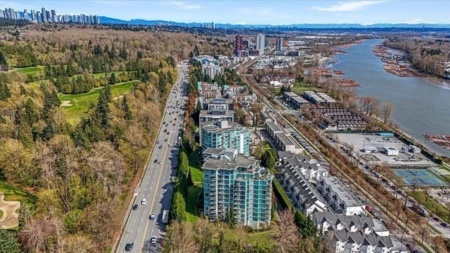 Aerial View of 909 2733 Chandlery Place, Vancouver, BC