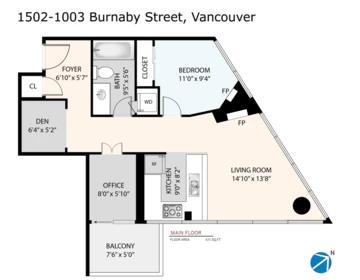 Outdoor Kitchen Photo of 1502 1003 Burnaby Street, Vancouver, BC