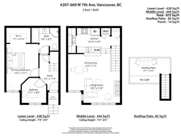 Aerial View of 207 669 W 7th Avenue, Vancouver, BC