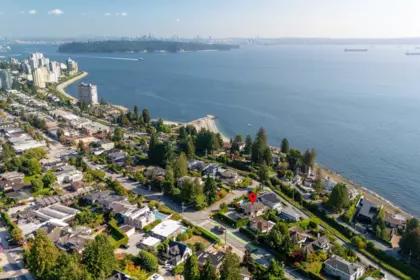 Aerial View of 285 26th Street, West Vancouver, BC