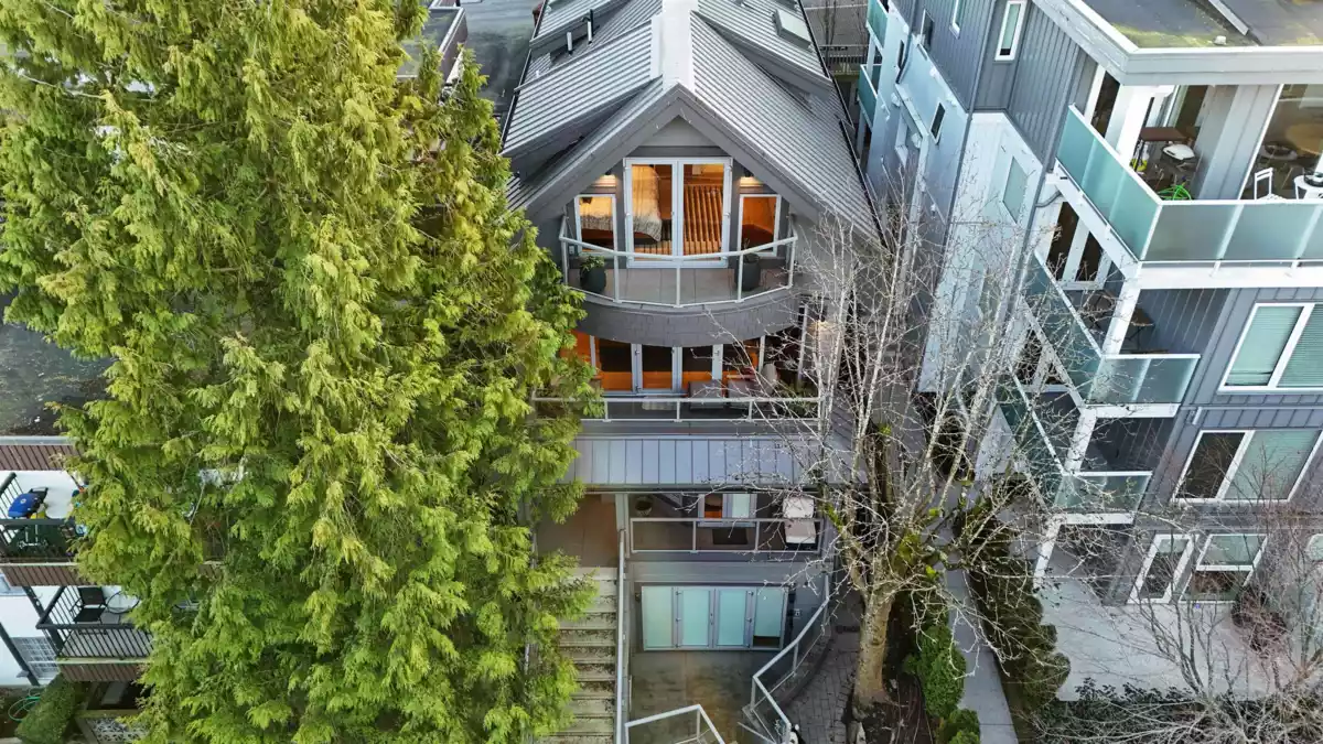Aerial View of 2142 W 1st Avenue, Vancouver, BC