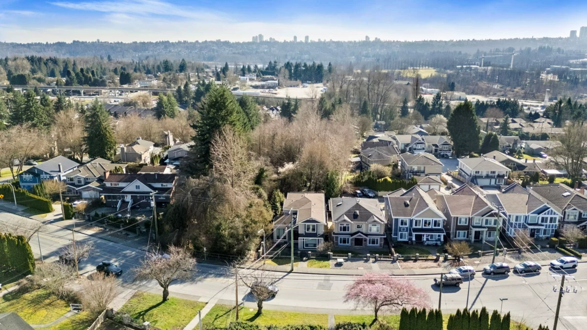 Aerial View of 7028 Broadway, Burnaby, BC