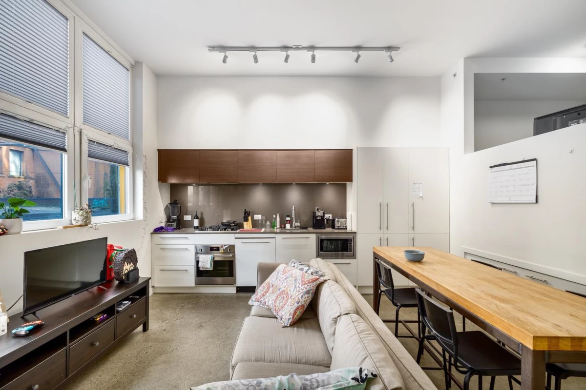 Living Room Photo of 208 150 E Cordova Street, Vancouver, BC