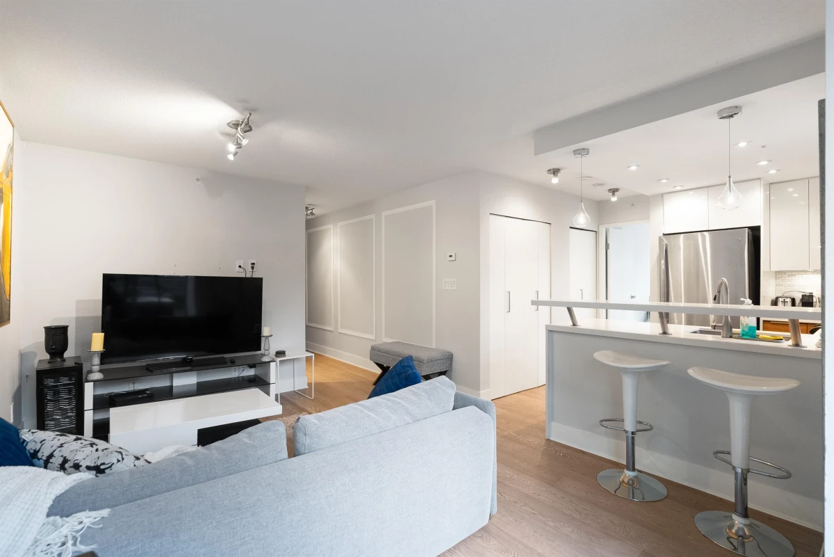 Living Room Photo of 308 1008 Cambie Street, Vancouver, BC