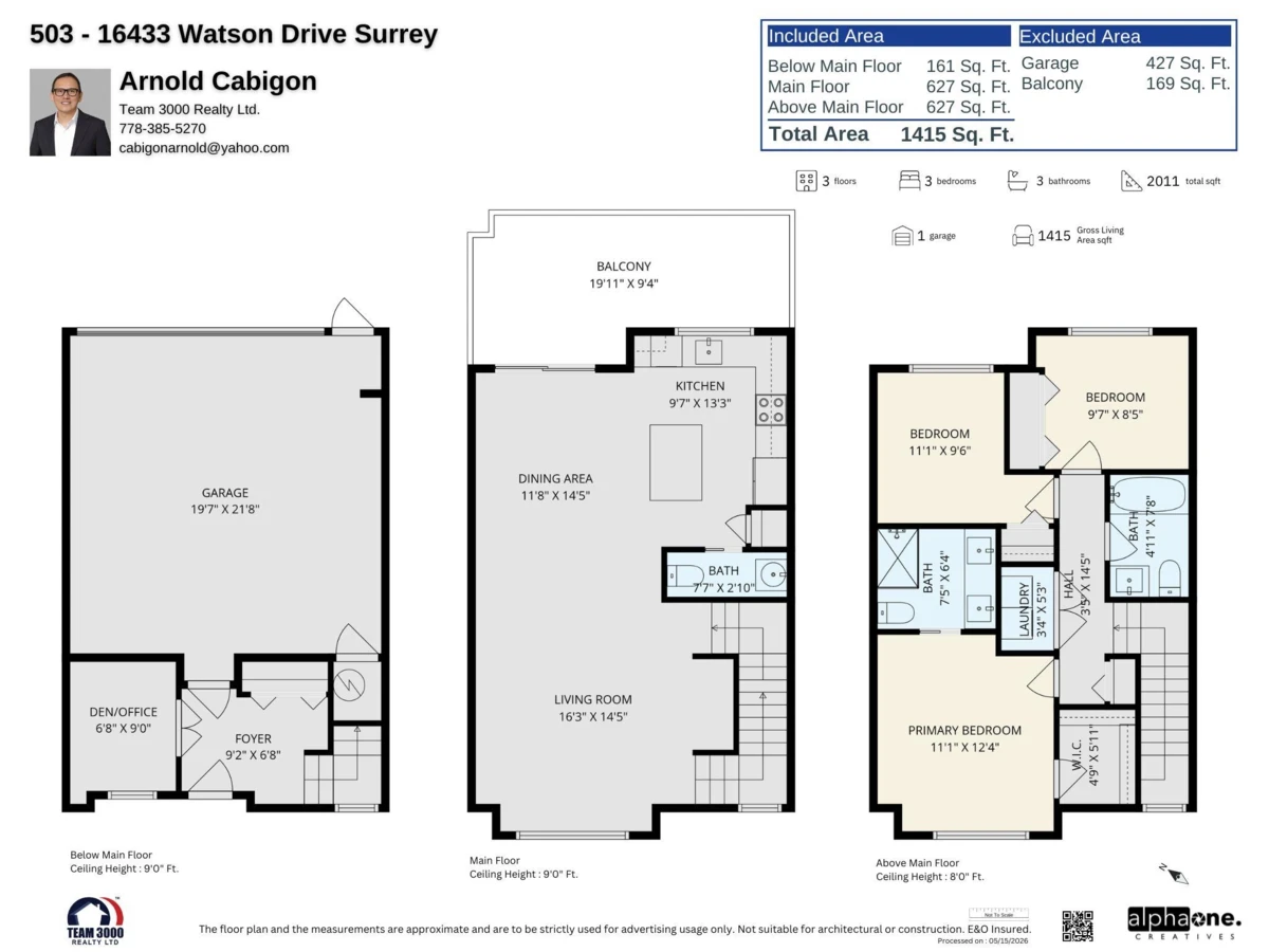 Exterior Rear Photo of 503 16433 Watson Drive, Surrey, BC