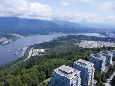 Aerial View of 909 8850 University Crescent, Burnaby, BC