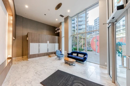 Living Room Photo of 914 8628 Hazelbridge Way, Richmond, BC