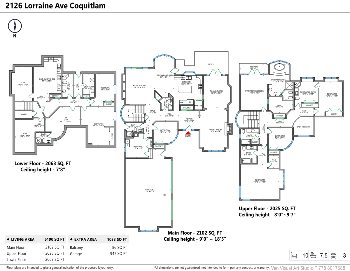 Aerial View of 2126 Lorraine Avenue, Coquitlam, BC