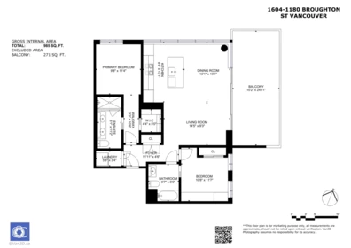 Hallway Photo of 1604 1180 Broughton Street, Vancouver, BC