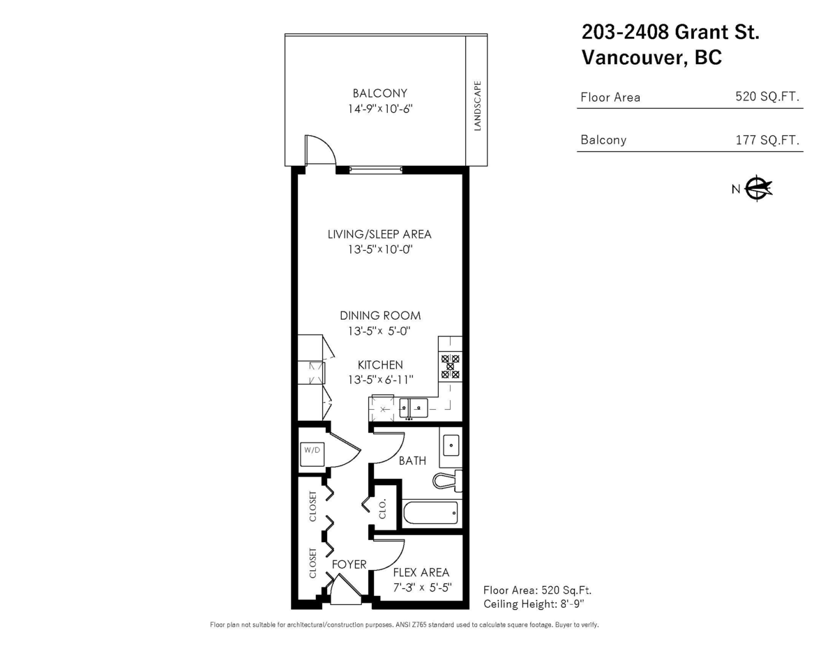 Backyard Photo of 203 2408 Grant Street, Vancouver, BC