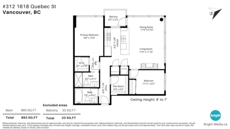 Aerial View of 312 1618 Quebec Street, Vancouver, BC