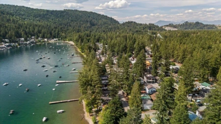 Aerial View of 413 Maple Street, Cultus Lake, BC