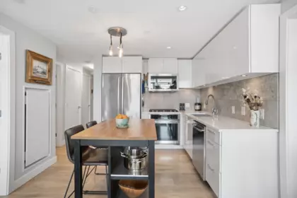 Kitchen Island Photo of 607 8538 River District Crossing, Vancouver, BC