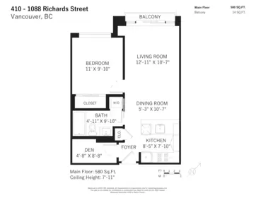 Front Yard Photo of 410 1088 Richards Street, Vancouver, BC
