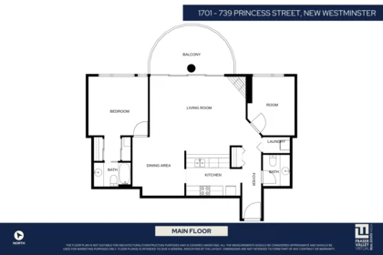 Hallway Photo of 1701 739 Princess Street, New Westminster, BC