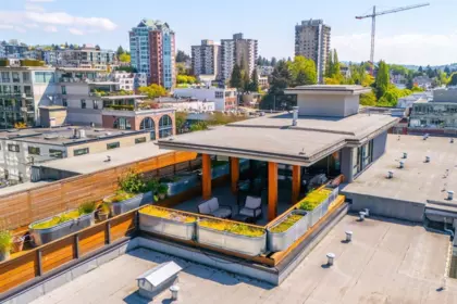 Aerial View of 409 123 W 1st Street, North Vancouver, BC