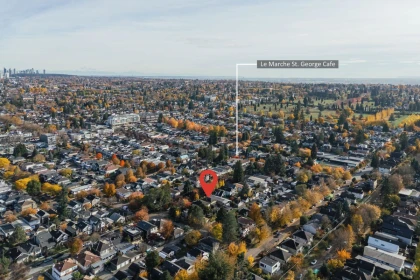 Aerial View of 4241 Balkan Street, Vancouver, BC