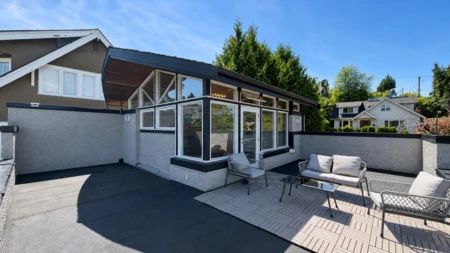 Aerial View of 4399 Locarno Crescent, Vancouver, BC