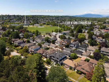 Aerial View of 2305 W King Edward Avenue, Vancouver, BC