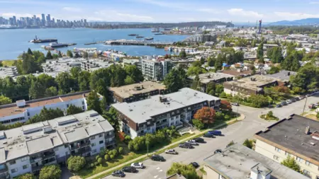 Aerial View of 305 275 W 2nd Street, North Vancouver, BC