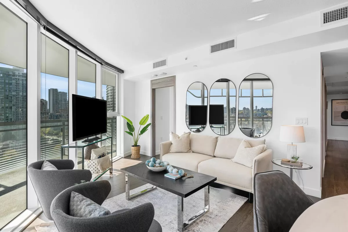 Living Room Photo of 1584 87 Nelson Street, Vancouver, BC