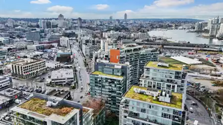 Aerial View of 1609 1788 Columbia Street, Vancouver, BC