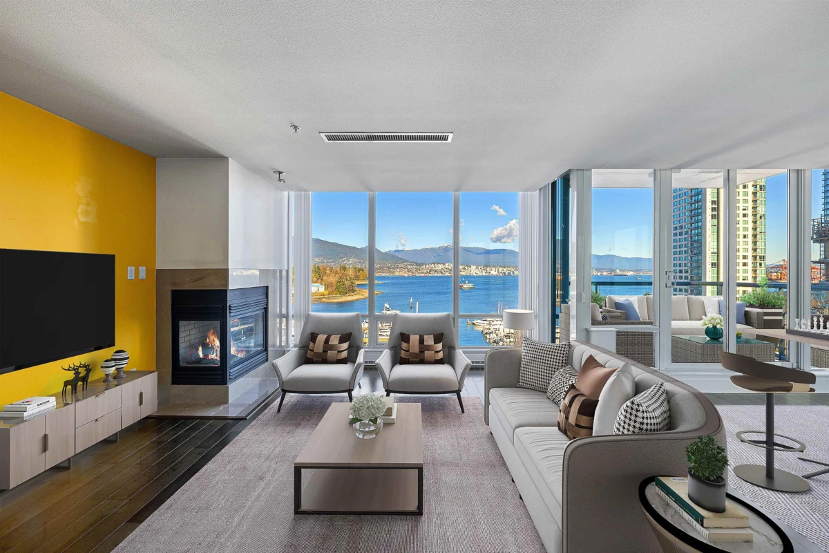 Living Room Photo of 1002 499 Broughton Street, Vancouver, BC