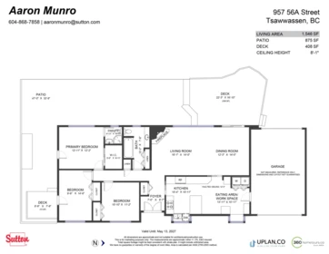 Aerial View of 957 56a Street, Delta, BC